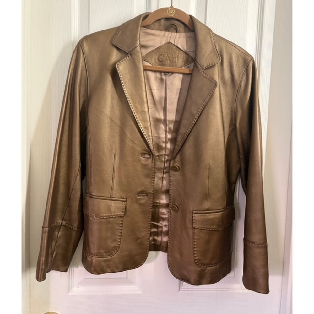 Leather  blazer -  "CABI" - Brown tone